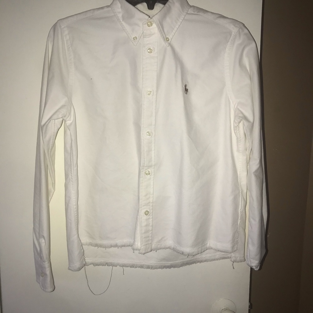 Crop long sleeves polo shirt